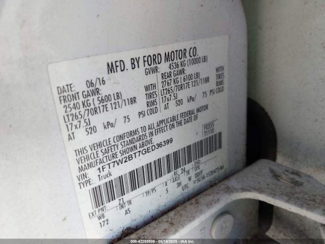 1FT7W2BT7GED36399 Ford F-250 Xl