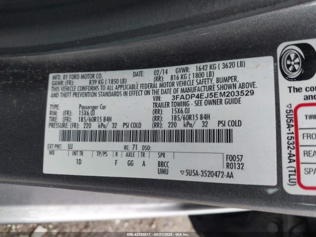 3FADP4EJ5EM203529 Ford 2014