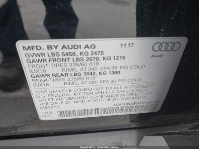 2018 AUDI Q5 WA1BNAFY6J2100245 Photo 8