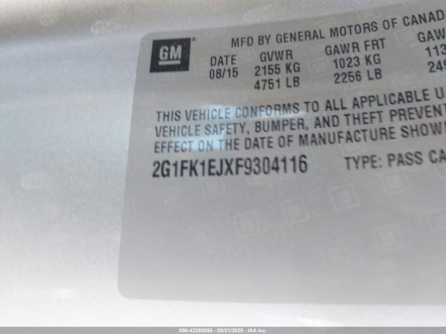 2G1FK1EJXF9304116 Chevrolet CAMARO 2SS