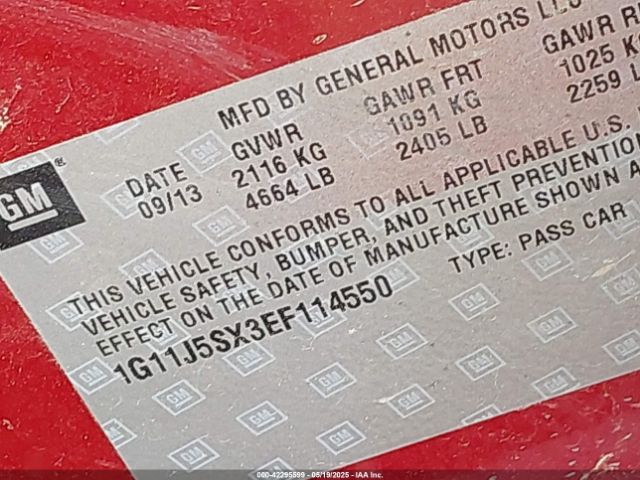 1G11J5SX3EF114550 Chevrolet Malibu 2lz