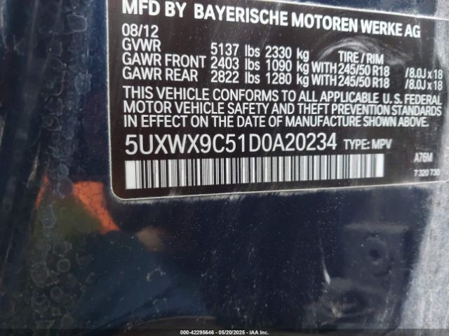2013 BMW X3 5UXWX9C51D0A20234 Photo 8