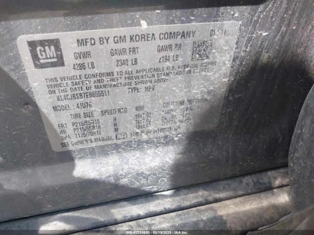 KL4CJBSB7EB655511 Buick Encore Convenience