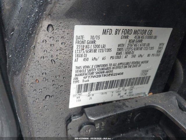 Ford F-250 2016 1FT7W2BT8GEB22408 Image 9