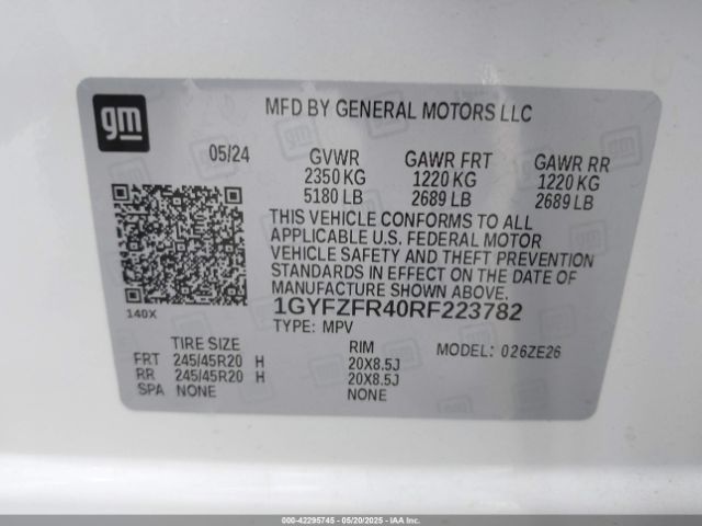 1GYFZFR40RF223782 Cadillac lsy