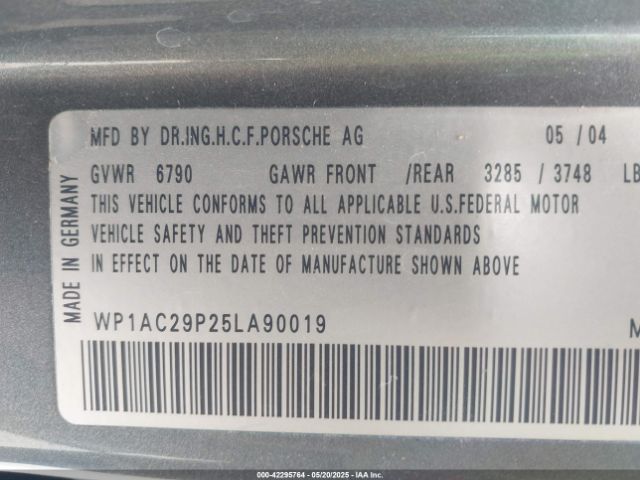 2005 PORSCHE CAYENNE WP1AC29P25LA90019 Photo 8