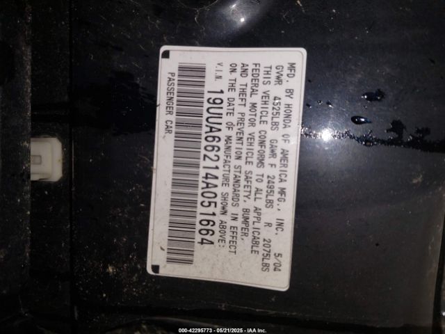 2004 ACURA TL 19UUA66214A051664 Photo 8