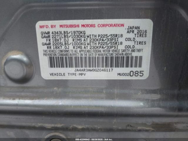 2016 MITSUBISHI OUTLANDER SPORT JA4AR3AW9GZ046117 Photo 8