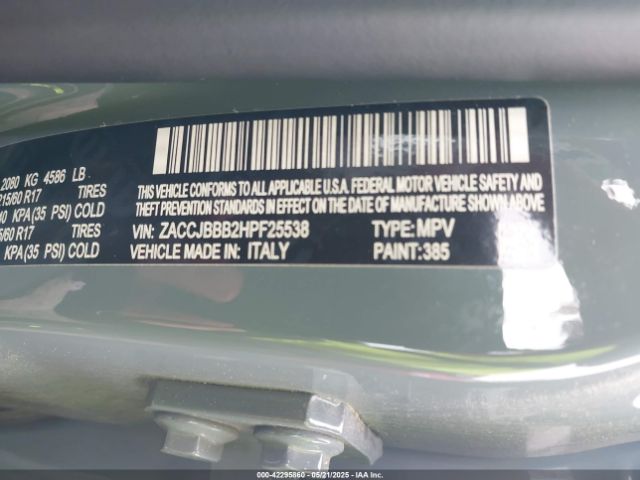 ZACCJBBB2HPF25538 Jeep Renegade Latitude 4x4
