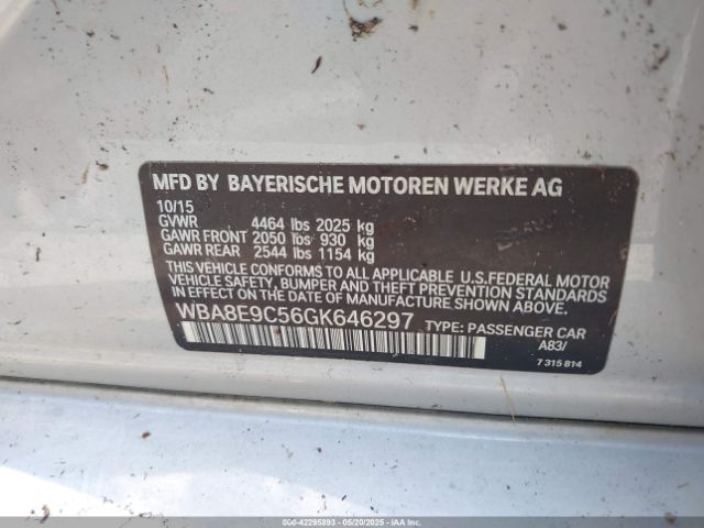 WBA8E9C56GK646297 BMW 328I