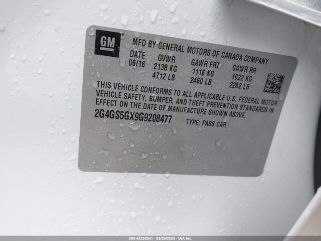 2G4GS5GX9G9208477 Buick Regal Turbo Premium Ii