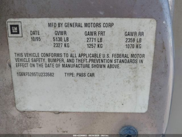 1996 CADILLAC DEVILLE 1G6KF5295TU233582 Photo 8