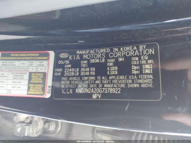 KNDJN2A20G7378922 KIA Soul