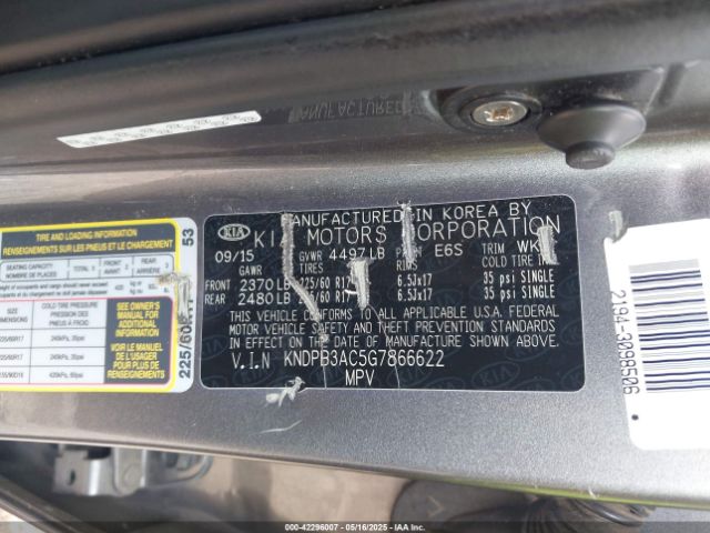 KNDPB3AC5G7866622 KIA Sportage Lx