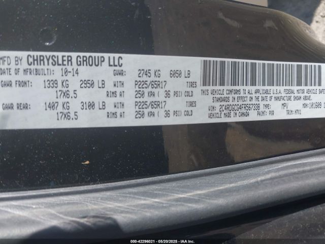 2C4RDGCG4FR567338 Dodge Grand Caravan Sxt