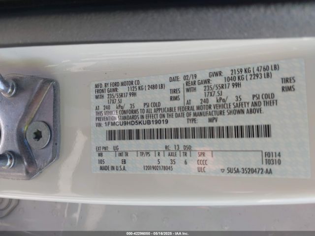 2019 FORD ESCAPE 1FMCU9HD5KUB19019 Photo 8