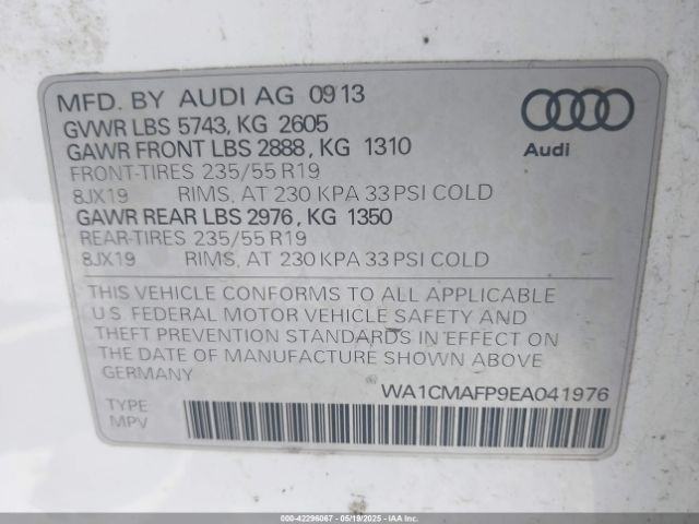 WA1CMAFP9EA041976 Audi Q5 3.0 Tdi Premium Plus