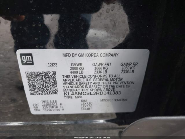 KL4AMCSL3RB141383 Buick Encore Gx Preferred Awd