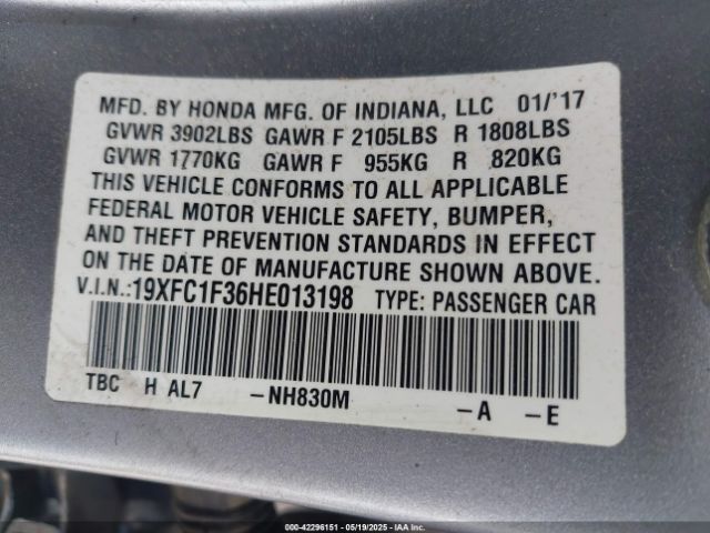 19XFC1F36HE013198 Honda Civic Ex-t