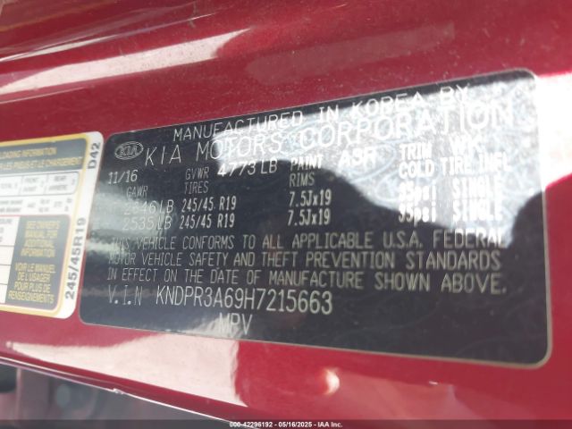 KNDPR3A69H7215663 KIA Sportage Sx Turbo