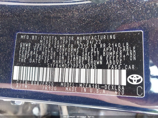 Toyota m20a-fks 2023 5YFB4MDE2PP036735 Image 9