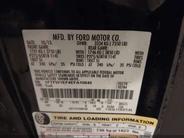 2014 FORD F-150 1FTFW1EF4EFA10840 Photo 8