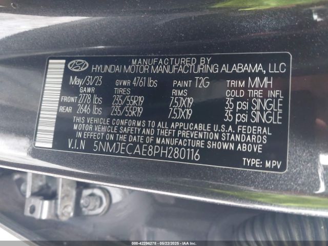 2023 HYUNDAI TUCSON 5NMJECAE8PH280116 Photo 8