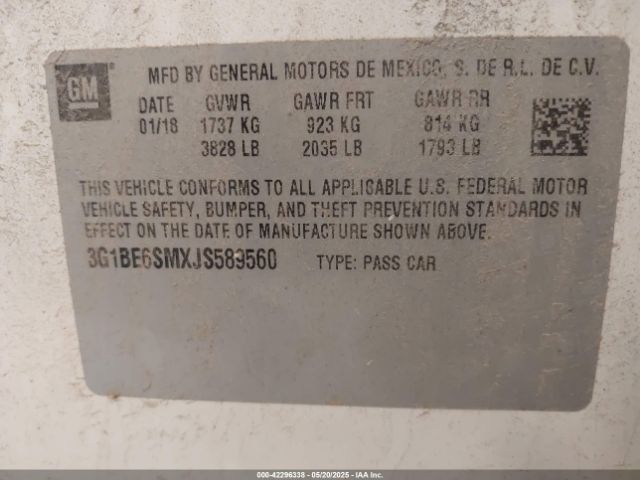 2018 CHEVROLET CRUZE 3G1BE6SMXJS589560 Photo 8