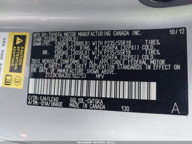 2013 LEXUS RX 350 2T2ZK1BA3DC102753 Photo 8