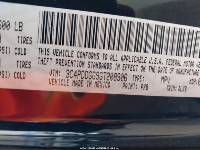 3C4PDDGG9GT208906 Dodge Journey Crossroad Plus