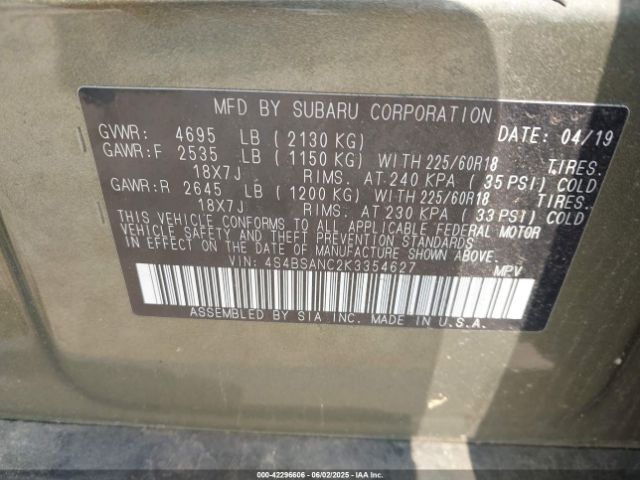 4S4BSANC2K3354627 Subaru na u5