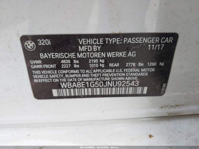 2018 BMW 320I WBA8E1G50JNU92543 Photo 8