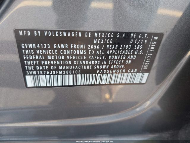 3VW1K7AJ9FM288103 Volkswagen Jetta 2.0l S