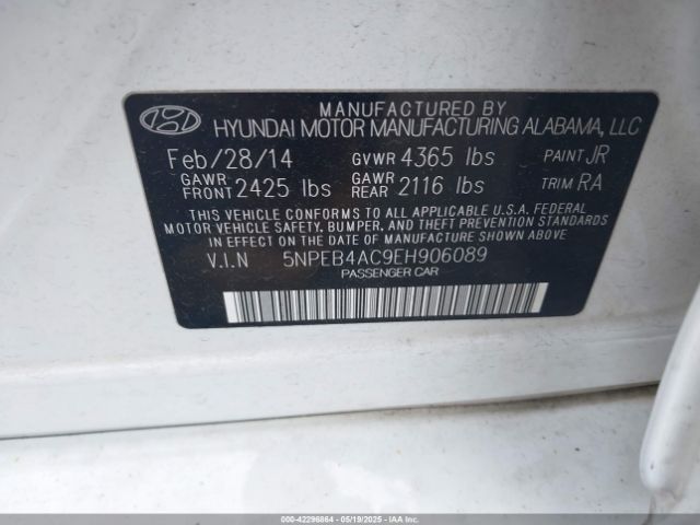 5NPEB4AC9EH906089 Hyundai SONATA GLS