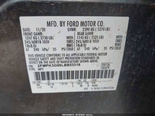 2020 FORD EDGE 2FMPK3G98LBB53318 Photo 8