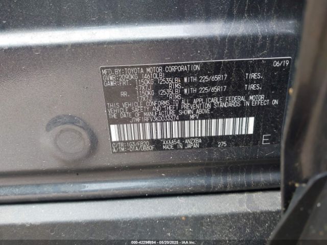 2019 TOYOTA RAV4 JTMF1RFV3KD033374 Photo 8