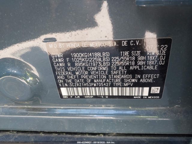2023 HONDA HR-V 3CZRZ1H53PM705427 Photo 8