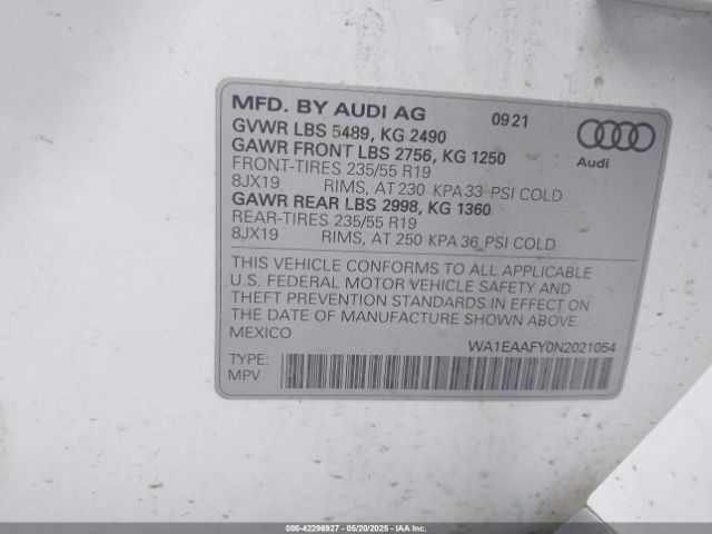 2022 AUDI Q5 WA1EAAFY0N2021054 Photo 8