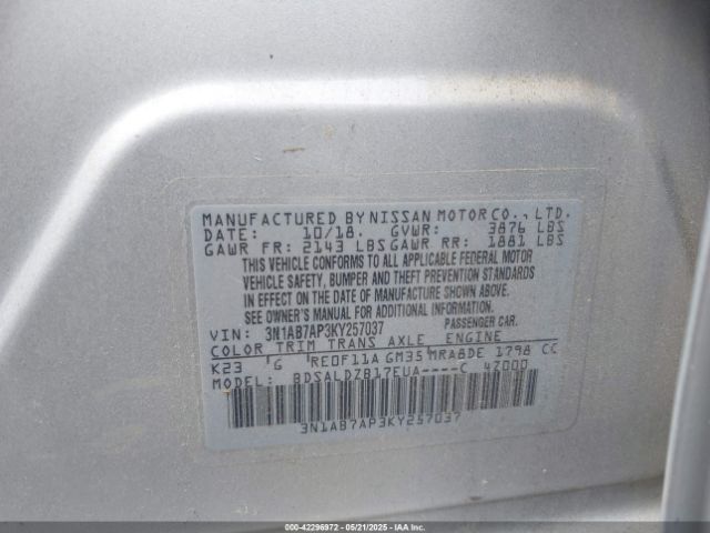 2019 NISSAN SENTRA 3N1AB7AP3KY257037 Photo 8