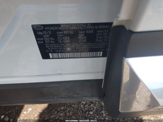 5NMS33AD0LH235621 Hyundai gdi theta ii