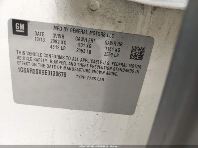 1G6AR5SX9E0130676 Cadillac CTS LUXURY