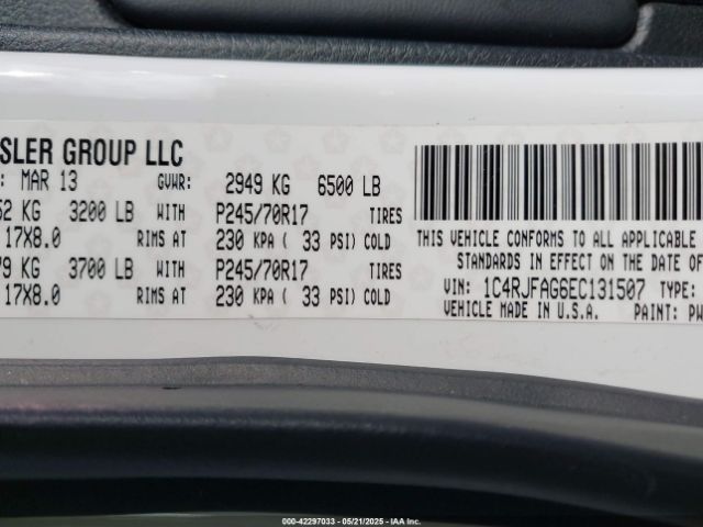 1C4RJFAG6EC131507 Jeep Grand Cherokee Laredo