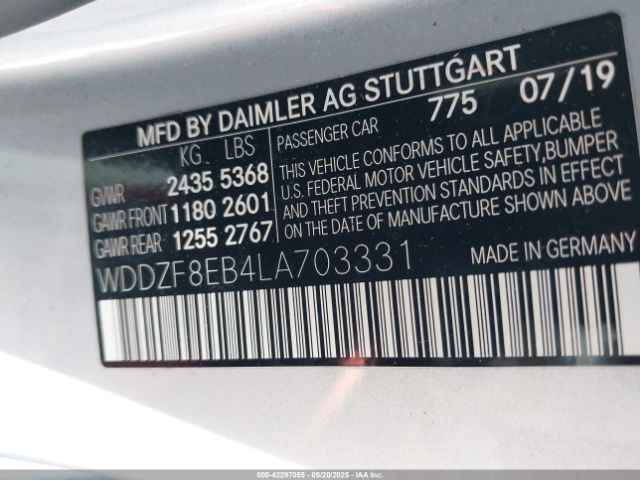 2020 MERCEDES-BENZ E 350 WDDZF8EB4LA703331 Photo 8