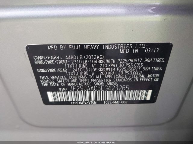 JF2SJAAC6EG423265 Subaru Forester 2.5i