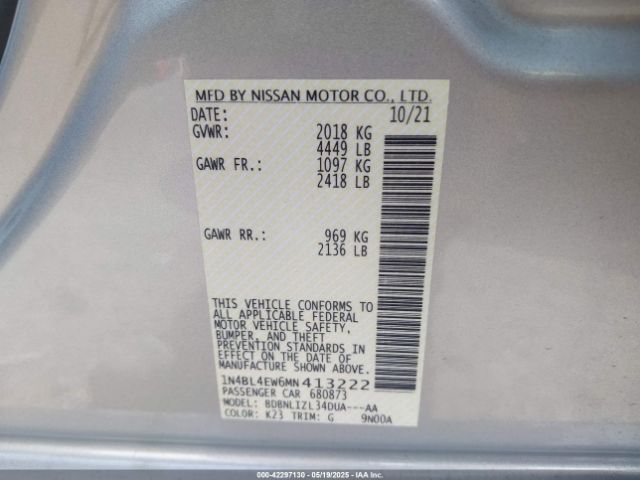 2021 NISSAN ALTIMA 1N4BL4EW6MN413222 Photo 8