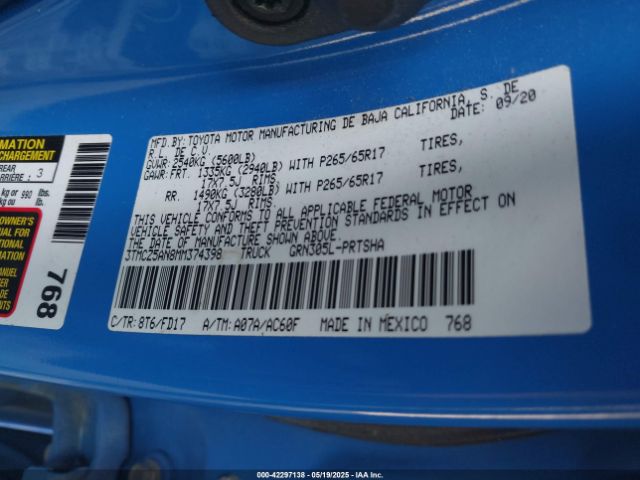 3TMCZ5AN8MM374398 Toyota Tacoma Trd Sport