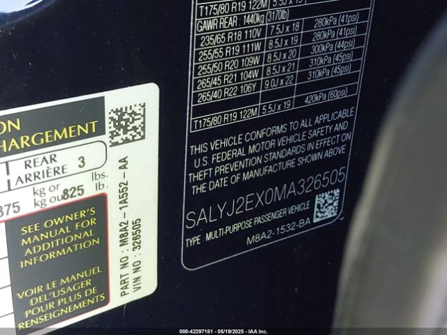 2021 LAND ROVER RANGE ROVER VELAR SALYJ2EX0MA326505 Photo 8