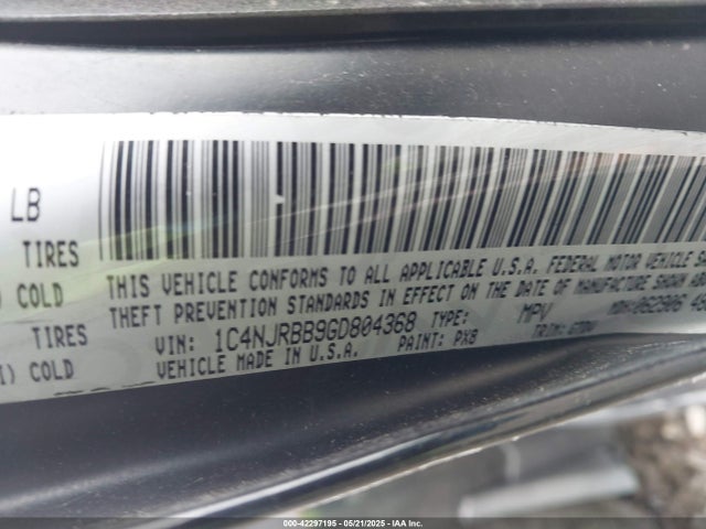 1C4NJRBB9GD804368 Jeep Patriot Sport Se