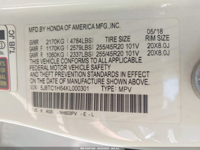 2019 ACURA RDX 5J8TC1H64KL000301 Photo 8