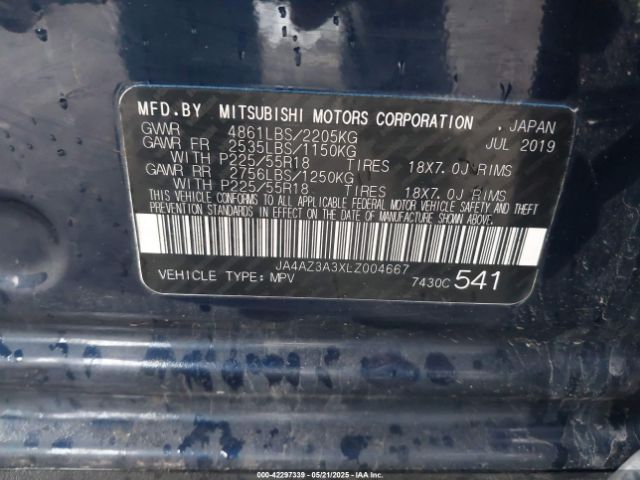 2020 MITSUBISHI OUTLANDER JA4AZ3A3XLZ004667 Photo 8